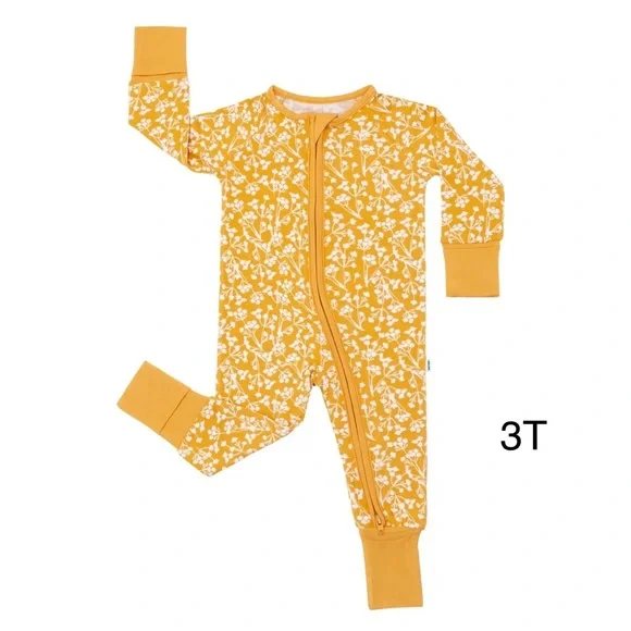 🌼 Golden Poppies Bamboo Zippy Little Sleepies 3T Retired Yellow Floral Print NEW - Picture 4 of 6